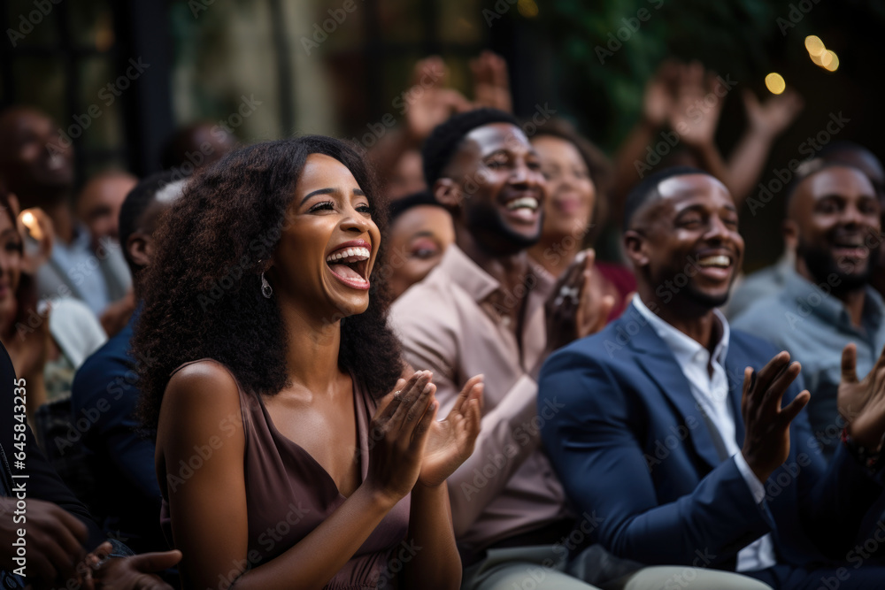 Fototapeta premium Family's elation as they watch a surprise marriage proposal unfold. Generative Ai.