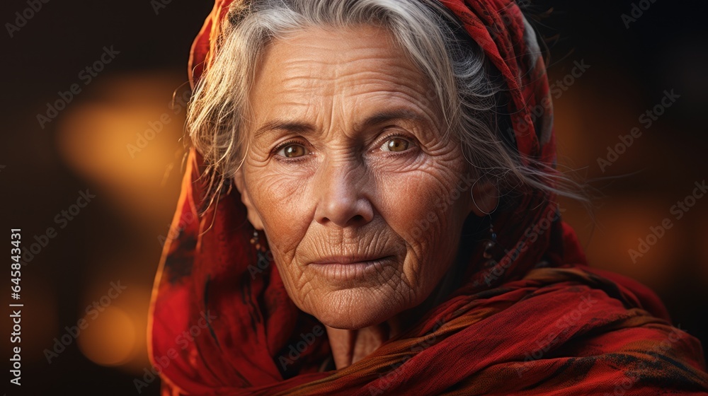 An elderly woman, showcasing the rich tapestry of her life’s experiences through the wrinkles on her face. An elderly woman, showcasing the rich tapestry of her life’s experiences through the wrinkles on her face.