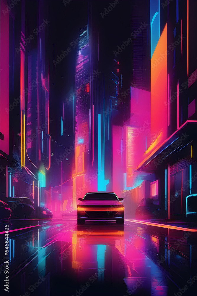 Neon Noir - background with lights