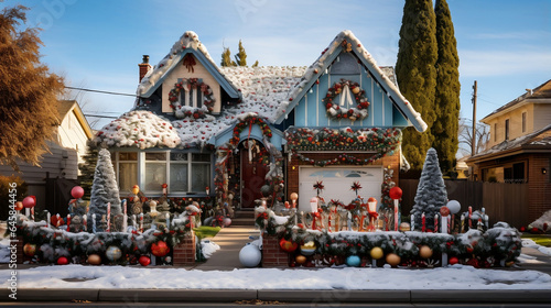 Festive Christmas Decorations Illuminating the Brea Neighborhood