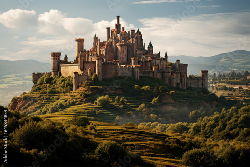 medieval castle, sunny landscape