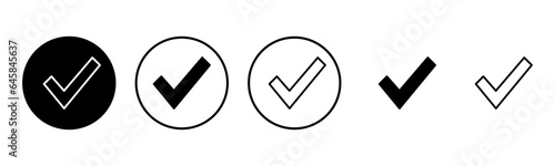 Check mark icon set illustration. Tick mark sign and symbol