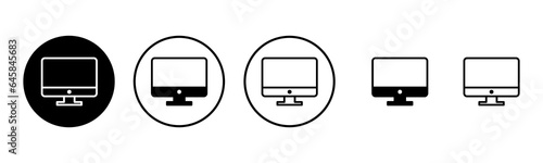 Computer icon set illustration. computer monitor sign and symbol