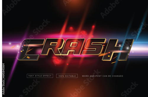 Vector Crash text style effect editable