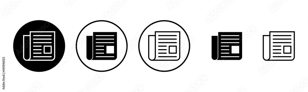 Newspaper icon set illustration. news paper sign and symbolign