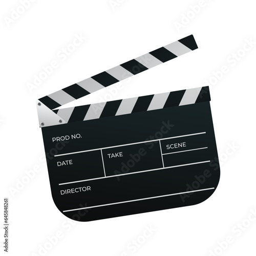 Vector cinema film production realistic transparent composition with isolated