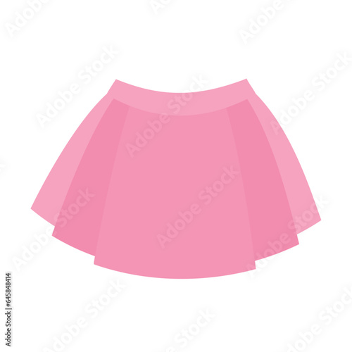 Vector pink skirt illustration isolated on white background