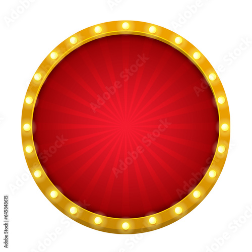 Vector retro billboard or lightbox with board and light bulb frame on white background