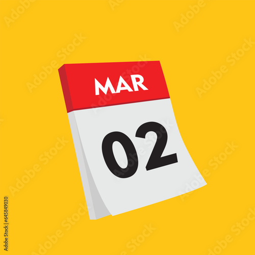 02 march icon with white background, calender icon