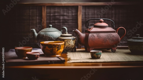 Tea ceremony. Created with Generative AI technology.