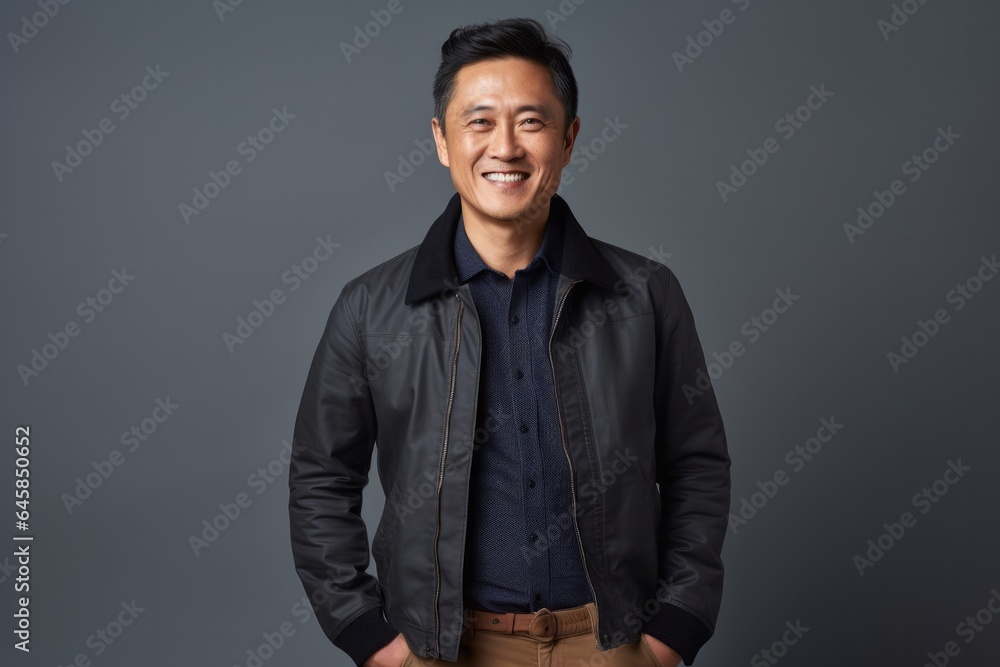 Lifestyle portrait photography of a Vietnamese man in his 40s against a minimalist or empty room background Lifestyle portrait photography of a Vietnamese man in his 40s against a minimalist or empty room background