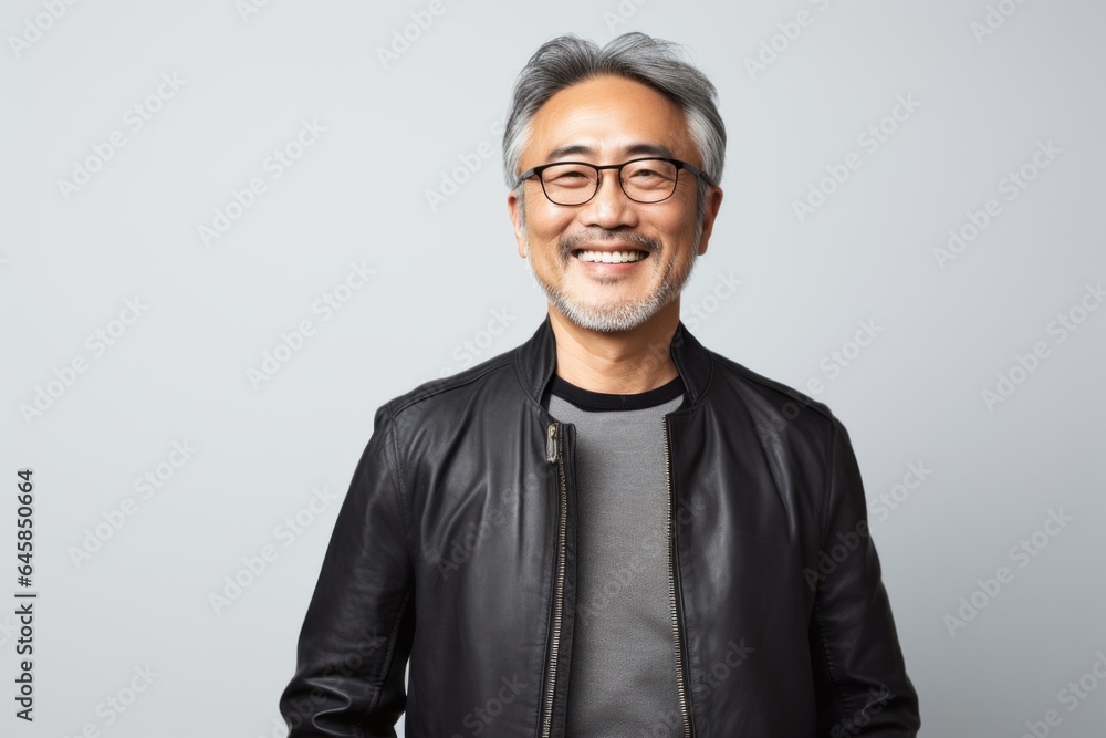 Portrait photography of a Vietnamese man in his 50s against a minimalist or empty room background Portrait photography of a Vietnamese man in his 50s against a minimalist or empty room background