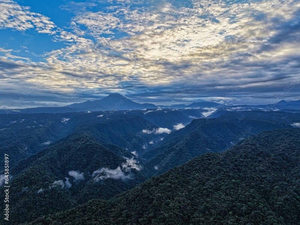 Clouds over mountains where the Amazon meets the Andes in Ecuador's Sumaco National Park