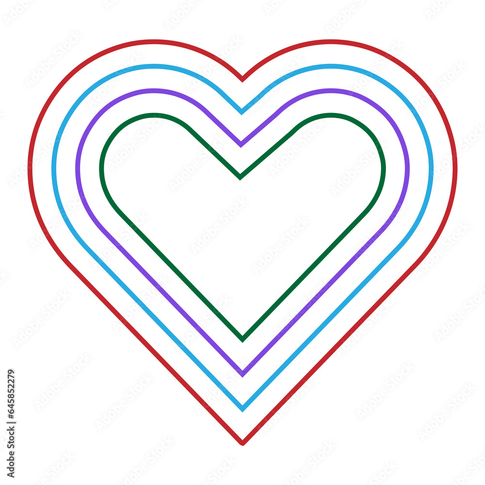 Heart Shapes with rainbow