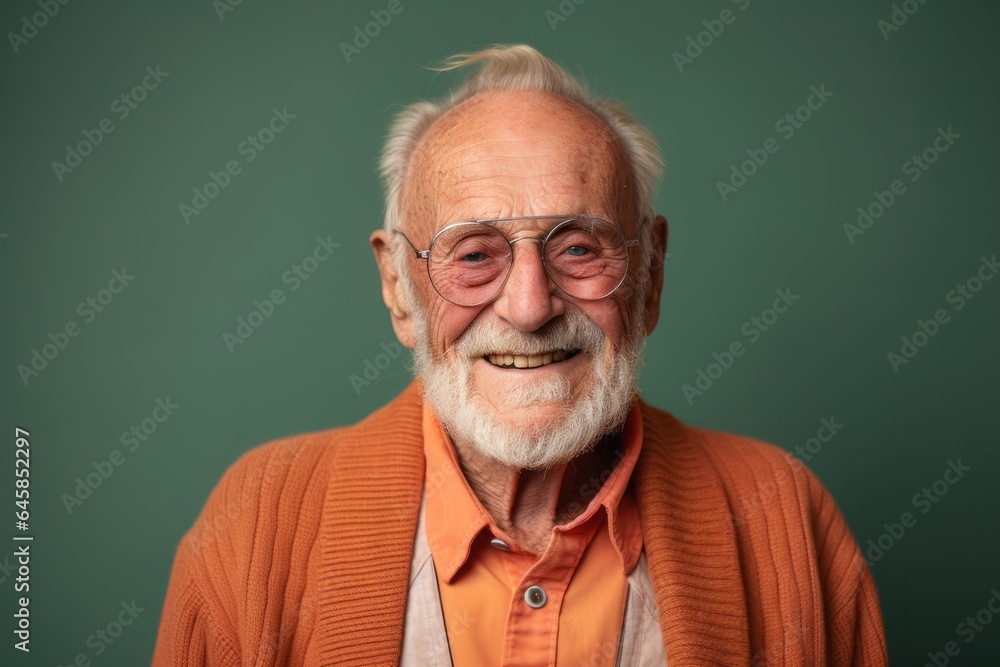 Medium shot portrait photography of a Swedish man in his 90s against an abstract background Medium shot portrait photography of a Swedish man in his 90s against an abstract background