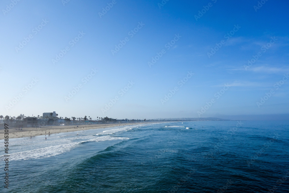South rside of Pacific Beach as seen from Crystal Pier, San Diego, California
