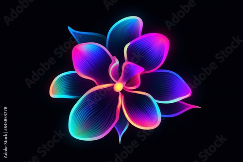 Orchid flower radiant neon icon