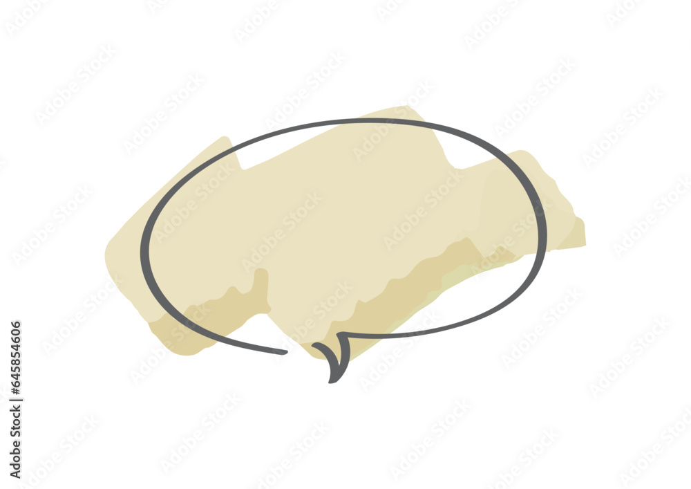 シンプルでおしゃれな手描き水彩風手描き吹き出しのイラスト シンプルでおしゃれな手描き水彩風手描き吹き出しのイラスト