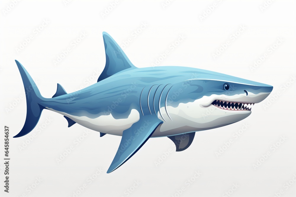 Cartoon graphic illustration of a shark isolated on white background Cartoon graphic illustration of a shark isolated on white background