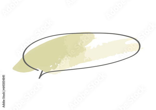 シンプルでおしゃれな手描き水彩風手描き吹き出しのイラスト