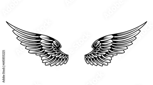 Vector angel wings tattoo design