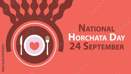 National Horchata Day vector banner design. Happy National Horchata Day modern minimal graphic poster illustration.