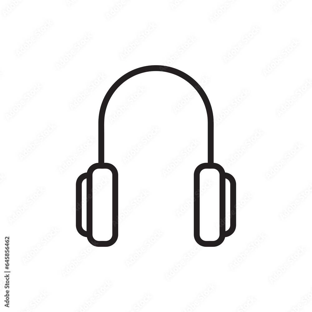 Headphones line icon, outline vector sign, vector flat trendy style illustration on white background..eps Headphones line icon, outline vector sign, vector flat trendy style illustration on white background..eps