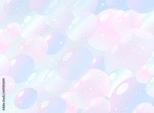 たくさんのシャボン玉が浮かぶ背景イラスト