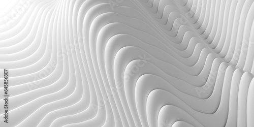 White abstract background with waves. Stripe lines pattern