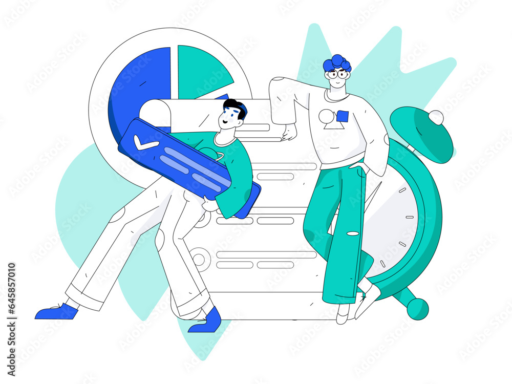 Fototapeta premium Business People Flat Vector Concept Operation Hand Drawn Illustration