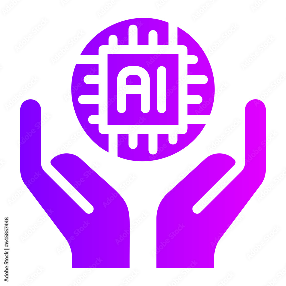 Obraz premium artificial intelligence gradient icon