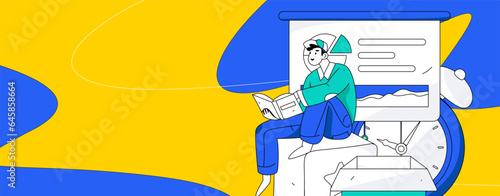 Business People Flat Vector Concept Operation Hand Drawn Illustration
