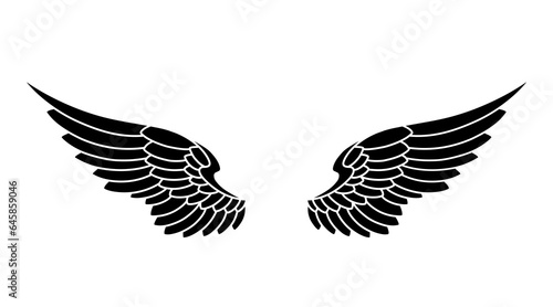 Vector silhouette of angel wings illustration