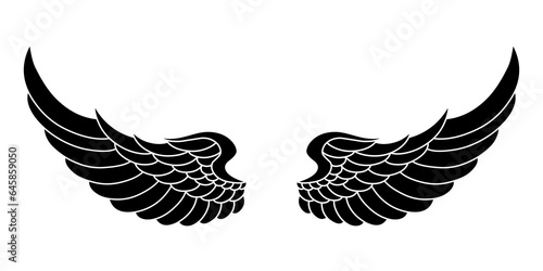 Vector silhouette of angel wings illustration