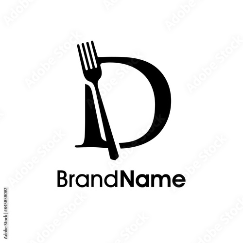 Elegant Initial D Fork Logo