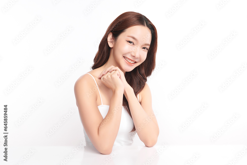 Beautiful young asian woman with clean fresh skin on white background, Face care, Facial treatment, Cosmetology, beauty and spa, Asian women portrait. Beautiful young asian woman with clean fresh skin on white background, Face care, Facial treatment, Cosmetology, beauty and spa, Asian women portrait.