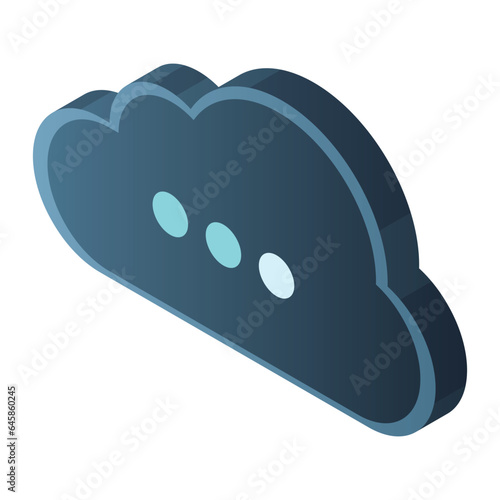 Isometric cloud database. Cloud computing and File cloud storage. Modern technology. Vector illustration