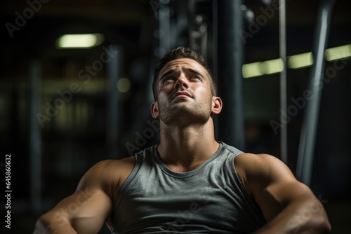 A young man in a gym.