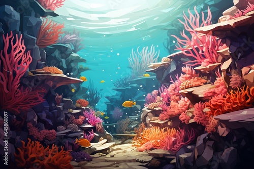 Coral Reef. Creted with Generative AI Technology