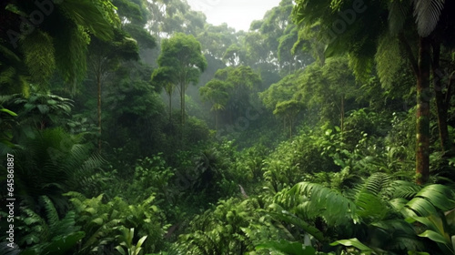 Tropical jungles. rainforest with deep jungle. beautiful forest © Witri