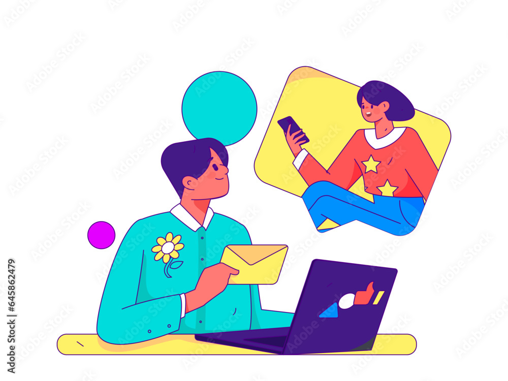 Business People Flat Vector Concept Operation Hand Drawn Illustration
