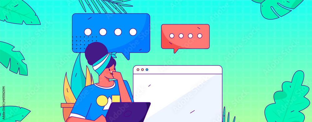 Fototapeta premium Business People Flat Vector Concept Operation Hand Drawn Illustration 