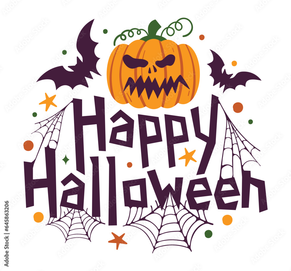 Happy Halloween Spooky Halloween Design and Typography