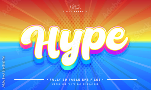 editable gradient hype text effect.typhography logo