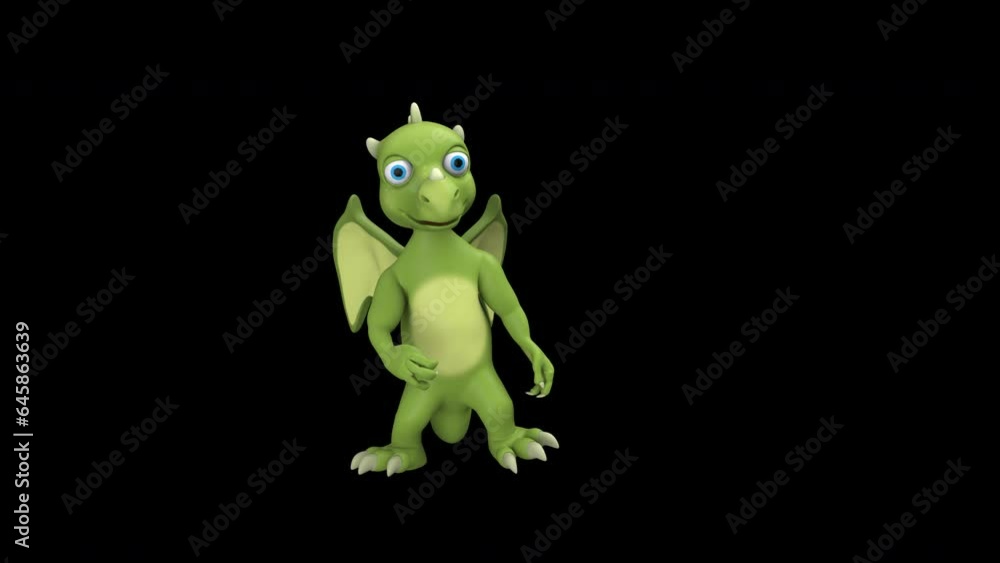 Green dragon dance - 3d render looped with alpha channel. Green dragon dance - 3d render looped with alpha channel.