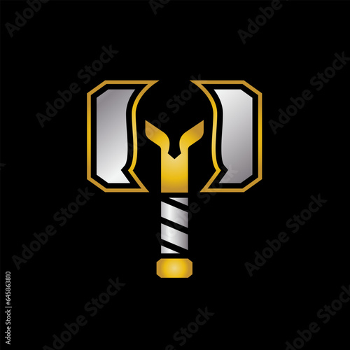 Warrior hammer logo symbol
