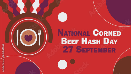 national corned beef hash day vector banner design. Happy national corned beef hash day modern minimal graphic poster illustration.