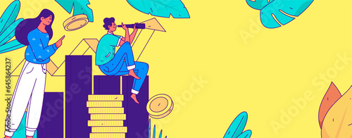 Business People Flat Vector Concept Operation Hand Drawn Illustration
