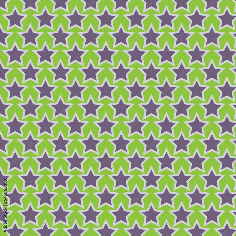 simple abstract seamlees grey fig color star wavy pattern on green color background simple abstract seamlees grey fig color star wavy pattern on green color background
