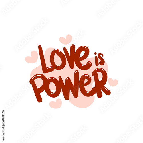 love is power people quote typography flat design illustration